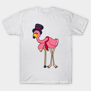 Flamingo as Pensioner with Hat T-Shirt